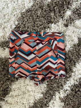 Free People High Waist festival Chevron Shorts in Teal, Orange, Pink, Burgundy